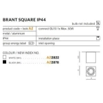 Plafon IP44 BRANT SQUARE 1 black AZ2878 AZZARDO
